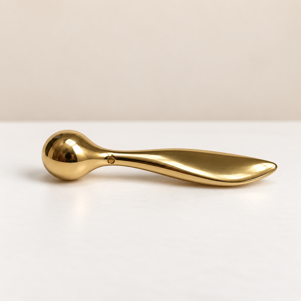 Golden Glow Applicator — Double-Ended Metal Skincare Tool