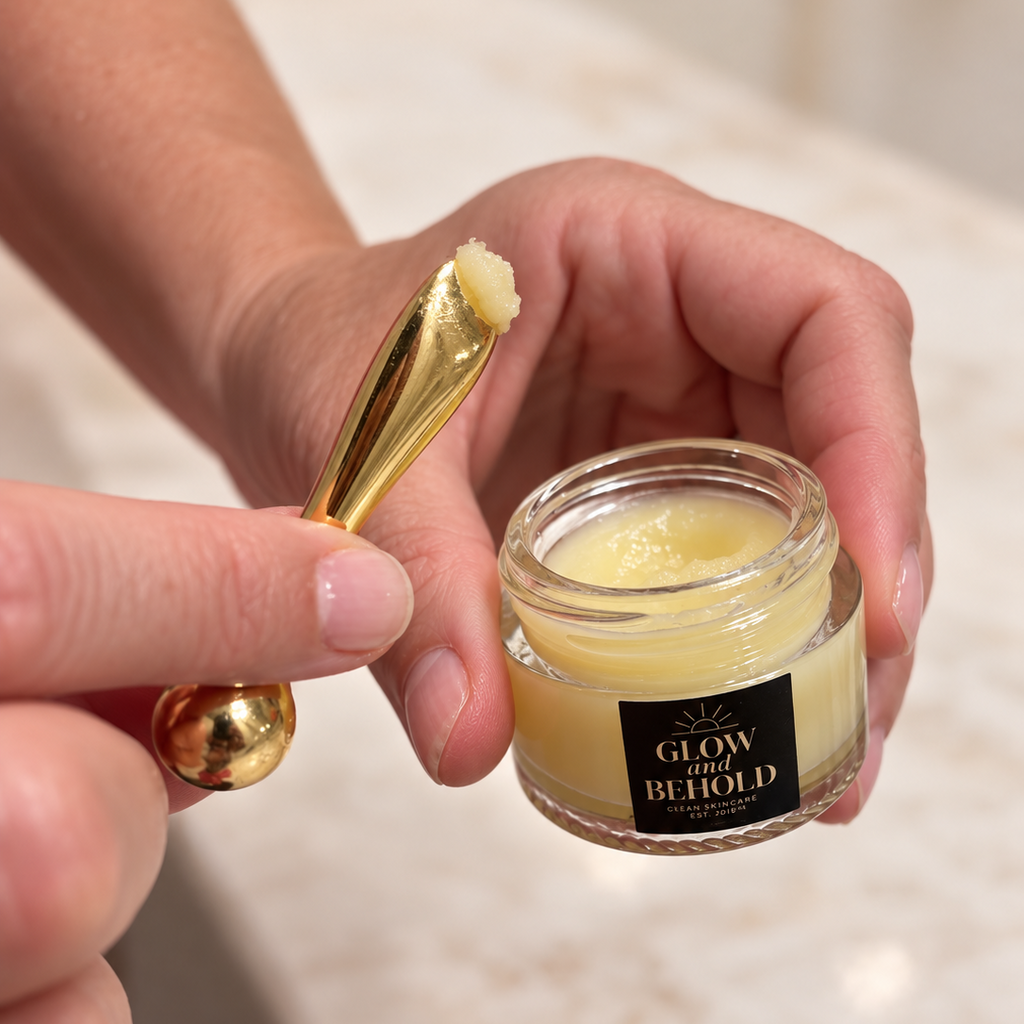 Golden Glow Applicator — Double-Ended Metal Skincare Tool